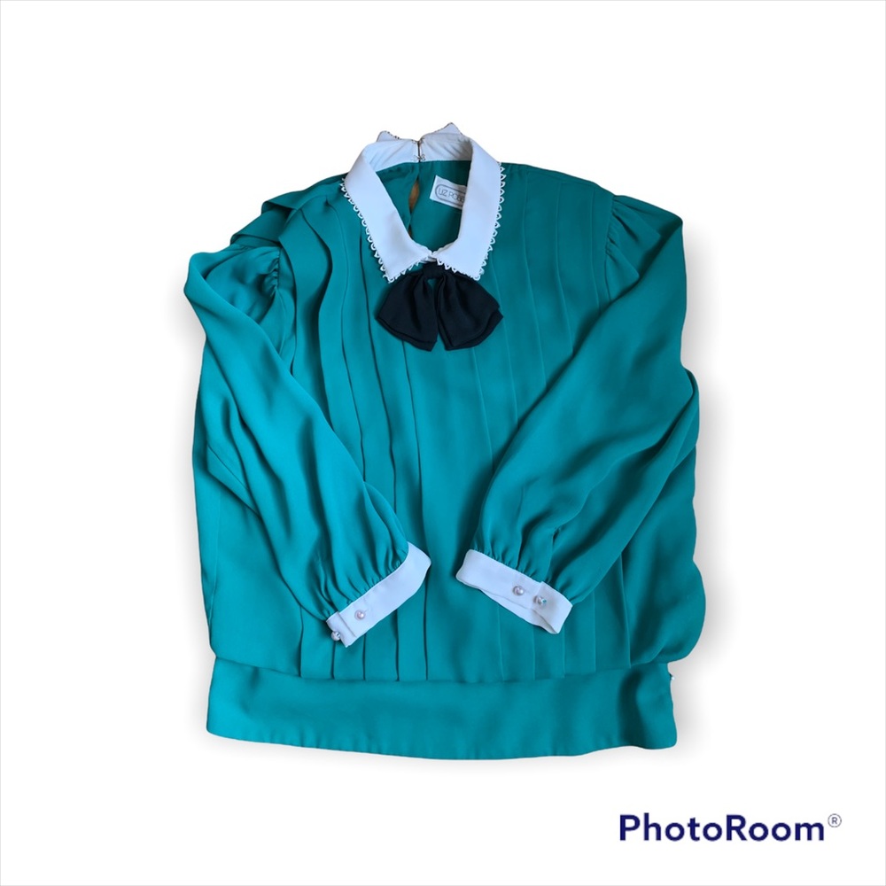 Vintage Liz Roberts turquoise Blouse